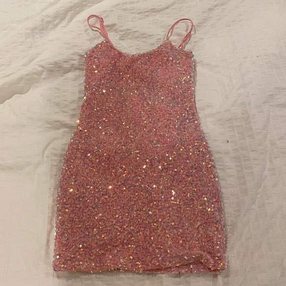 Lucy in the Sky Dresses Lucy In The Sky Pink Sequin Mini Dress